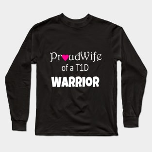 Proud Wife - White Text - Pink Heart Long Sleeve T-Shirt